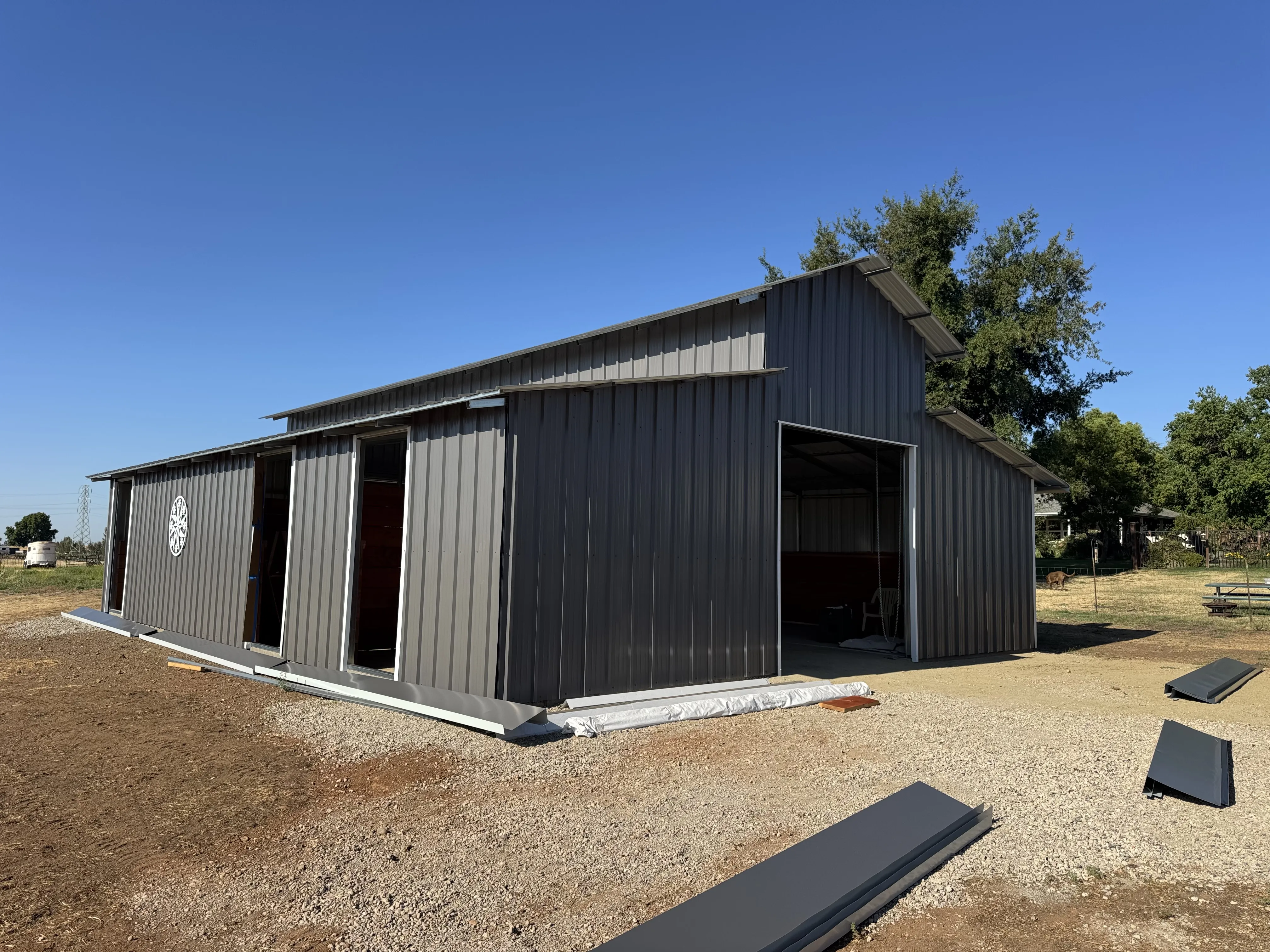 Pressler Home Performance agriculture project: Steel Barn Construction in Newcastle, CA