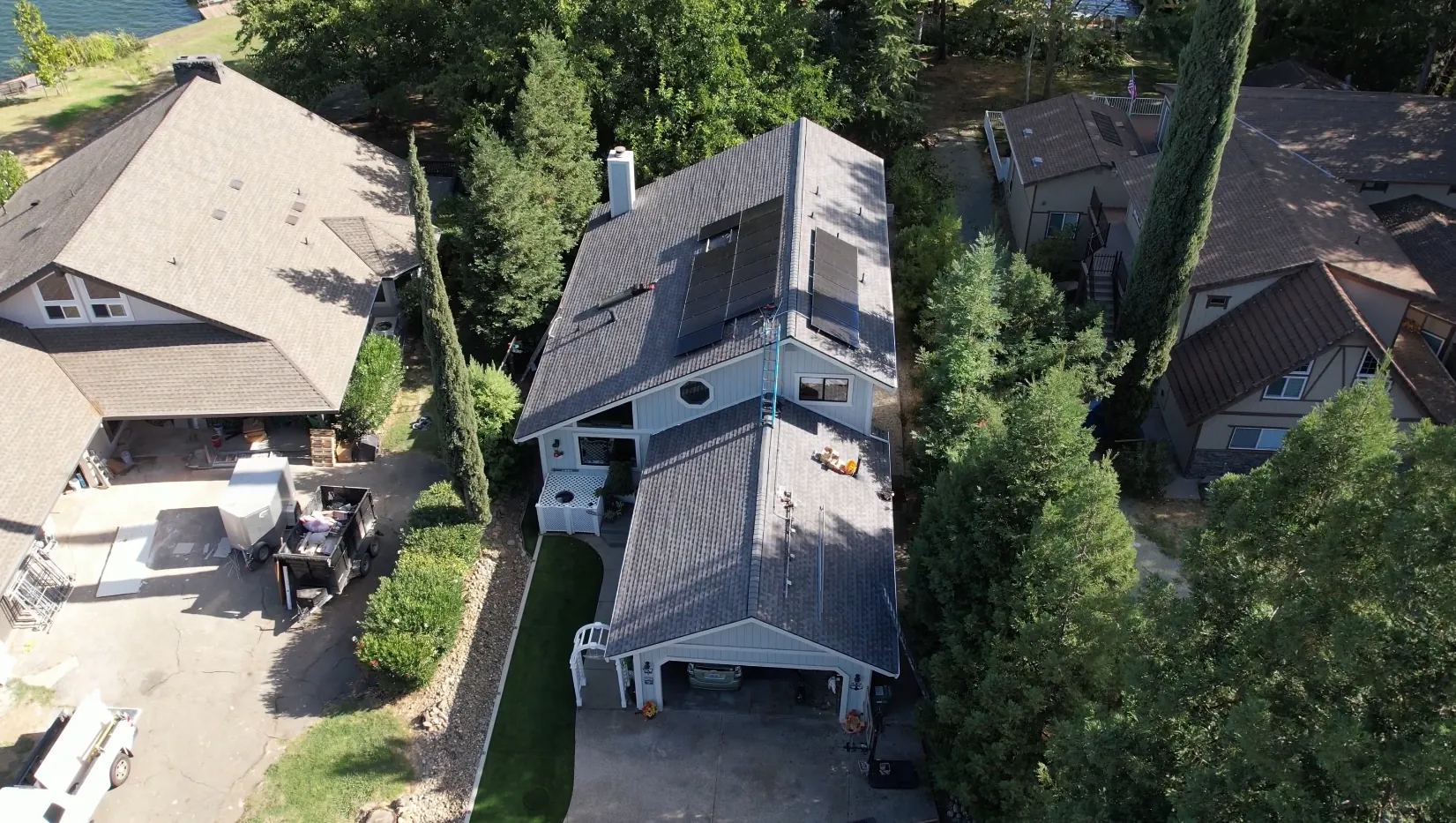 Pressler Home Performance roofing project: Roof Replacement with Solar Panels in Newcastle, CA