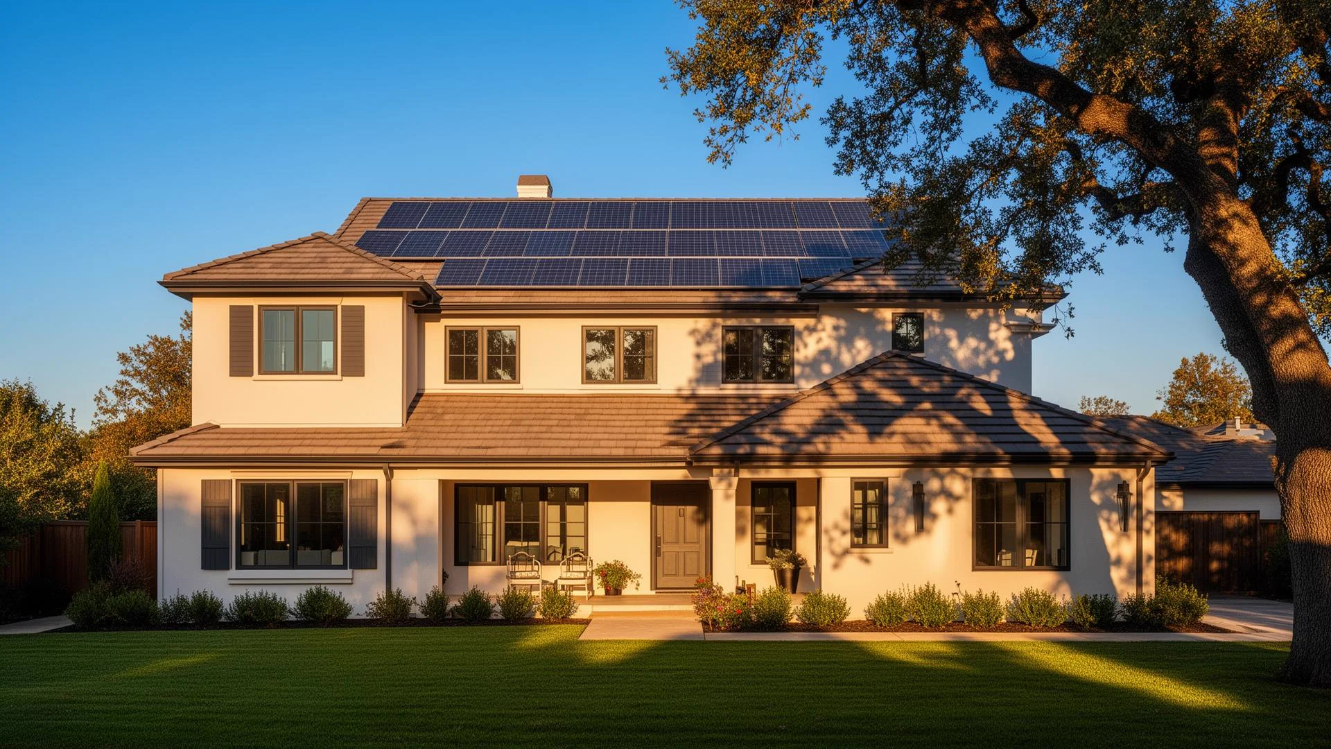 Solar-integrated roofing installation on an Empire Ranch home in Folsom California by Pressler Home Performance
