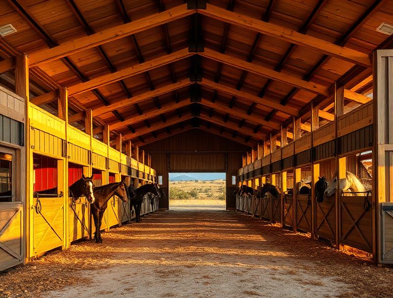 Operational Handover Pressler Construction completed horse barn at sunset in Placer County California