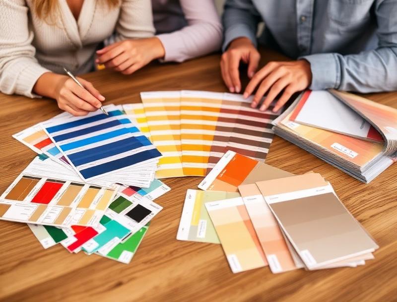 Material & Color Selection Pressler Construction exterior paint color selection and James Hardie samples in Placer County California