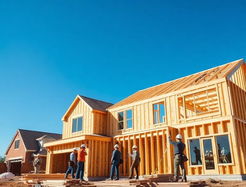Construction Pressler Properties custom home framing construction in progress in Roseville California