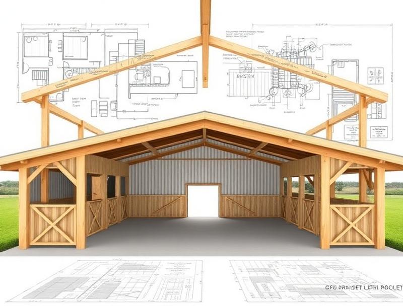 Functional Design Pressler Construction horse barn design with stall layout in Sacramento Valley California