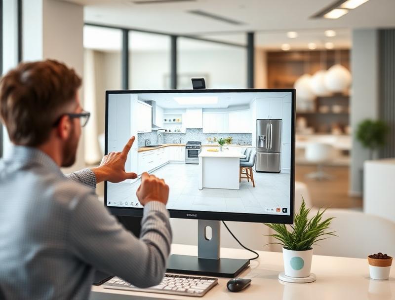 Design Development Pressler Construction 3D kitchen remodel design rendering in Sacramento California