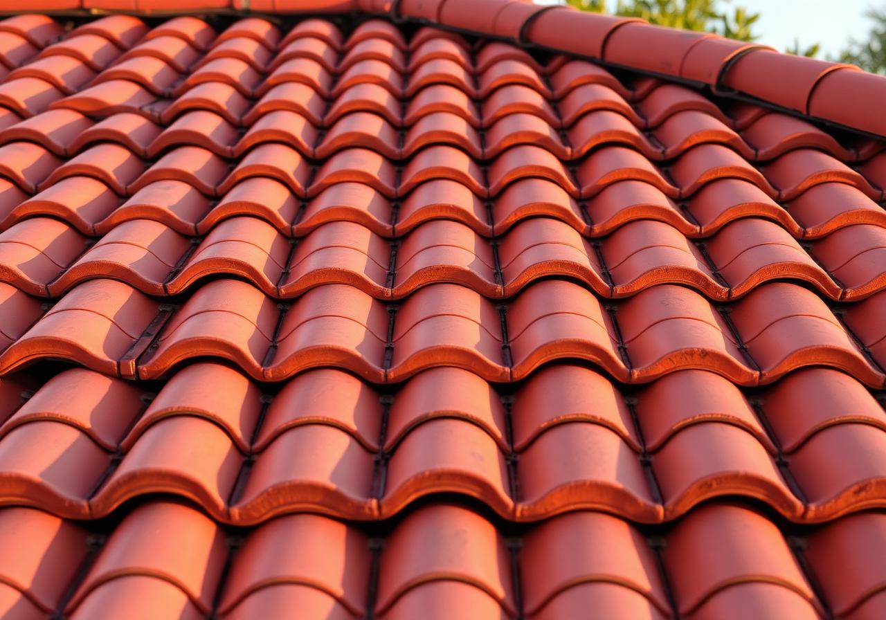 Completed Pressler tile roof repair with color matched terracotta tiles in Rocklin California
