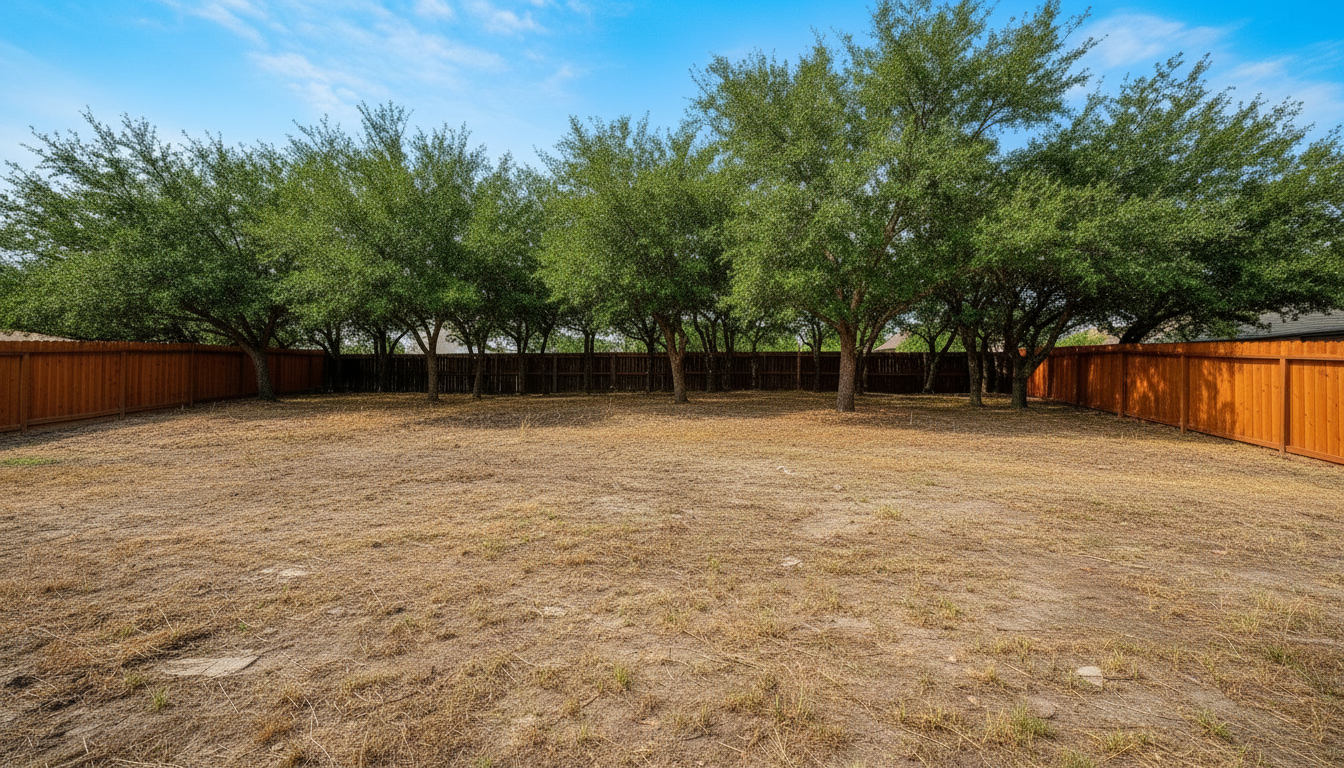 Dirt yard before concrete and landscaping work